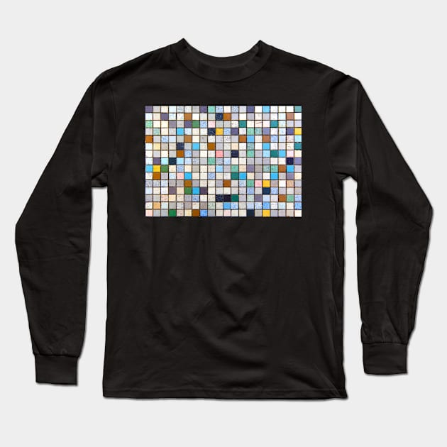 Multicolor Squares Mosaic Pattern Long Sleeve T-Shirt by ernstc